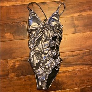 Silver Metallic Swimsuit